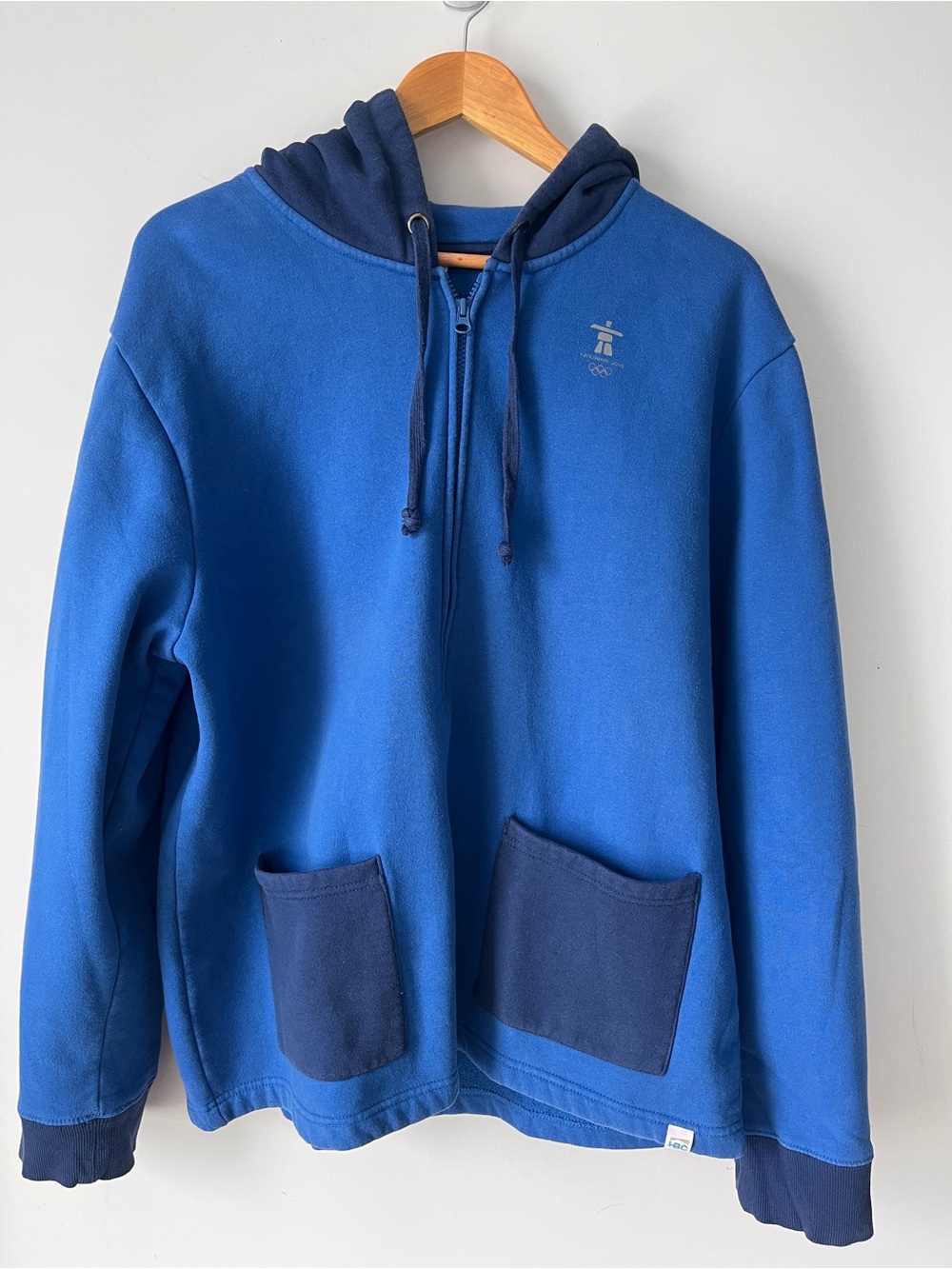 Vancouver 2010 Olympics Blue Zip Hoodie HBC Canada | Sz L | Art to wear